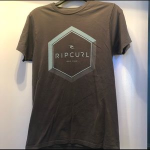 Men’s Ripcurl T-shirt- grey w/teal writing